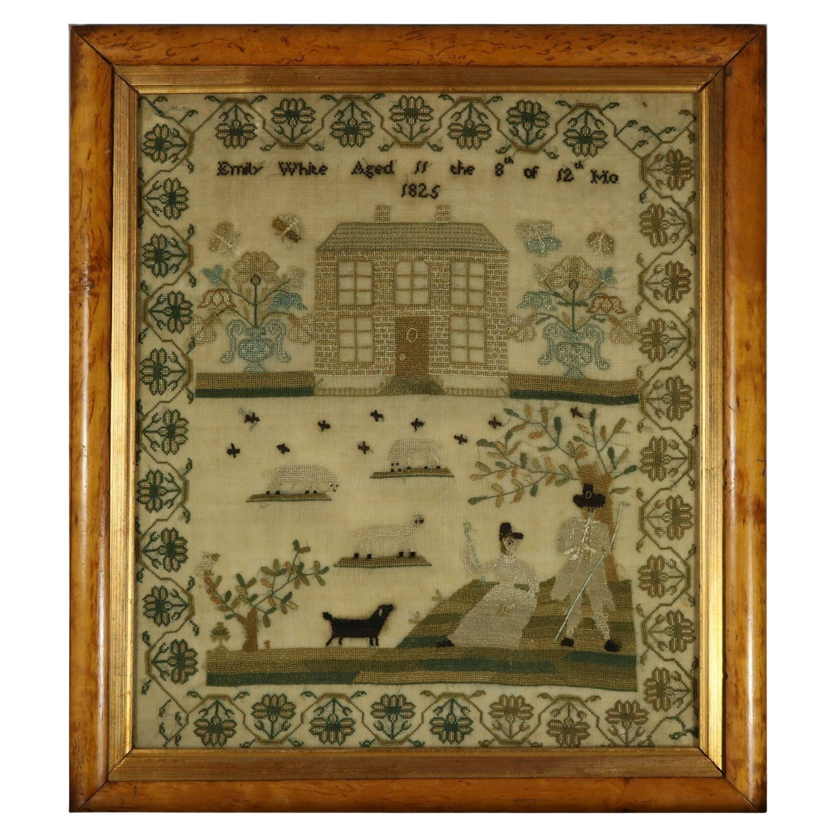 Regency Period Sampler, 1825, by Emily White
