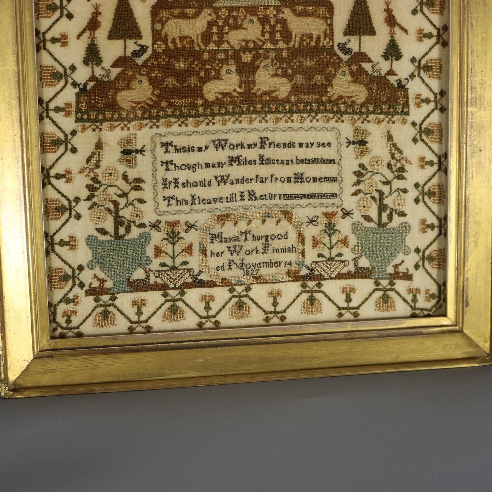 Regency Period Sampler, 1827, by Maria Thurgood im Angebot 14