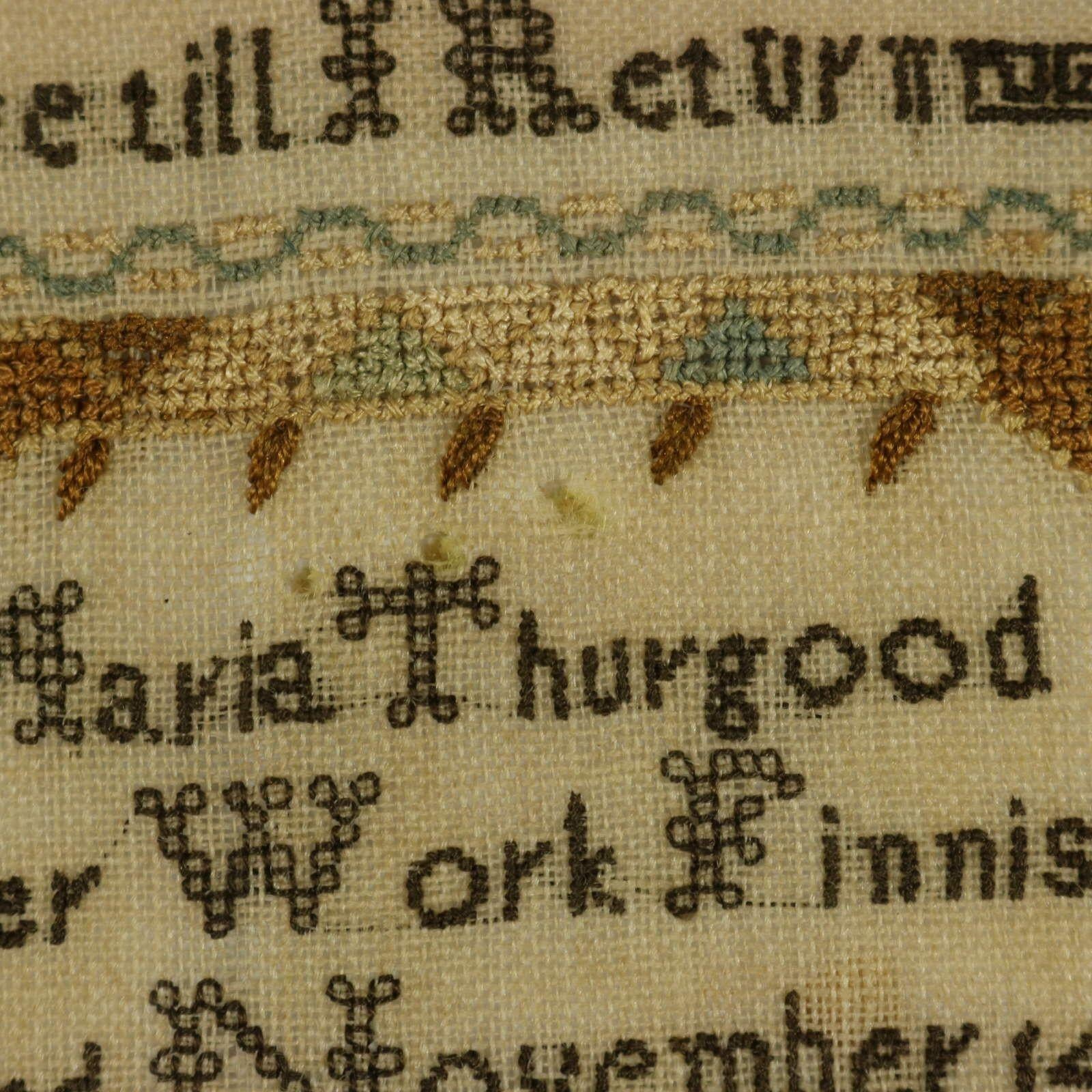 Regency Period Sampler, 1827, by Maria Thurgood im Angebot 15