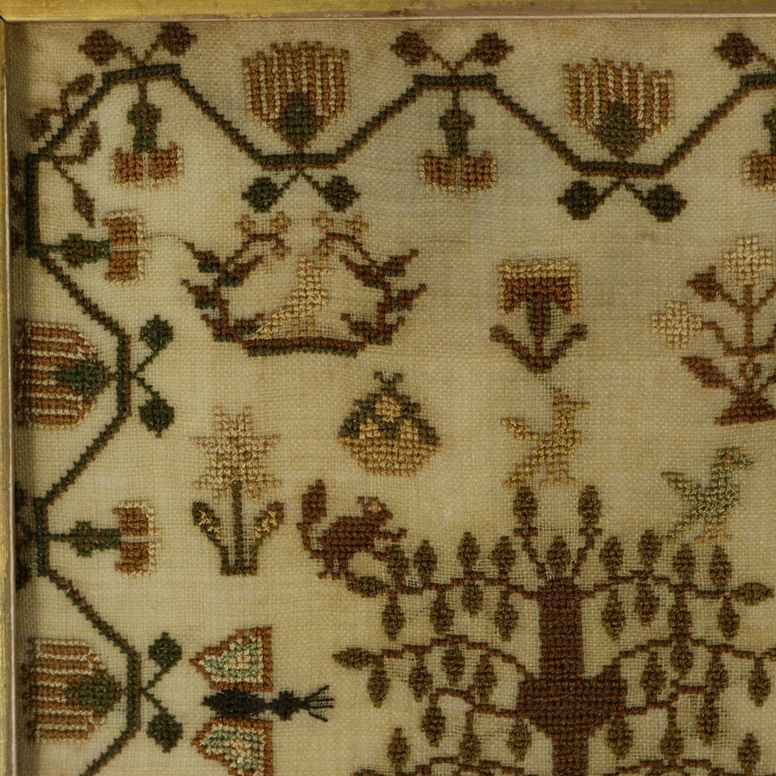 Regency Period Sampler, 1827, by Maria Thurgood (Frühes 19. Jahrhundert) im Angebot