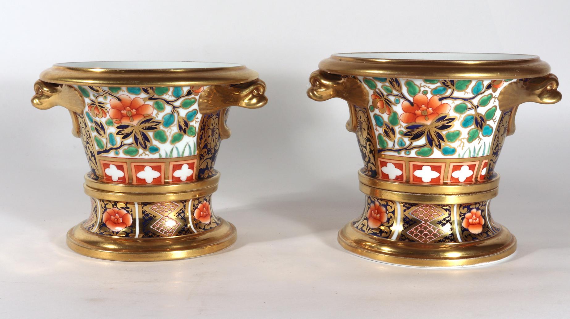 Regency Period Spode Porcelain Japan pattern Cache Pots & Stands, Pattern #1250 2