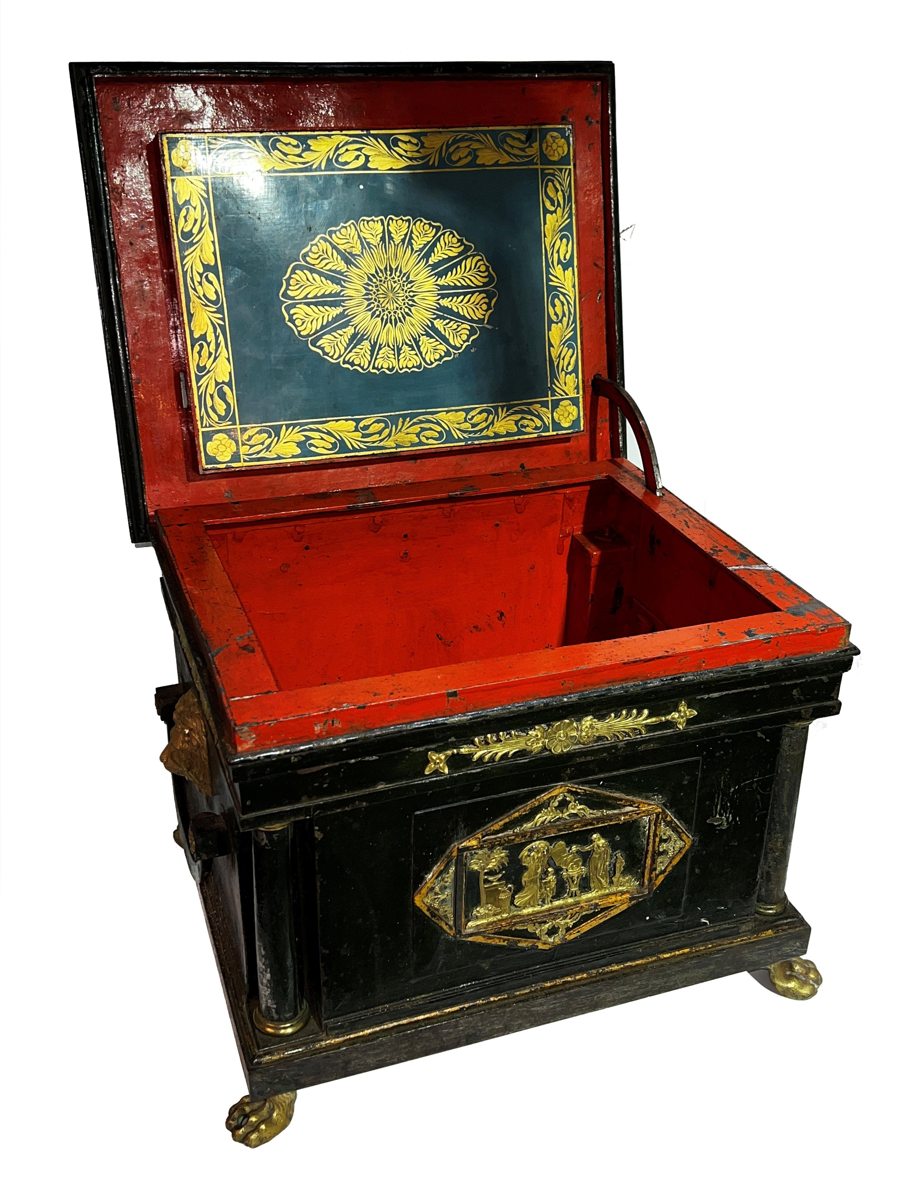 English Regency Period Steel Strong Box For Sale