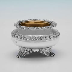 Juego de 6 saleros de plata de ley del periodo de la Regencia, Londres, 1820