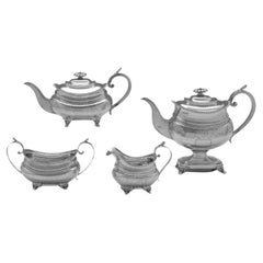 Servizio da tè e caffè in argento sterling del periodo Regency realizzato a Londra nel 1815