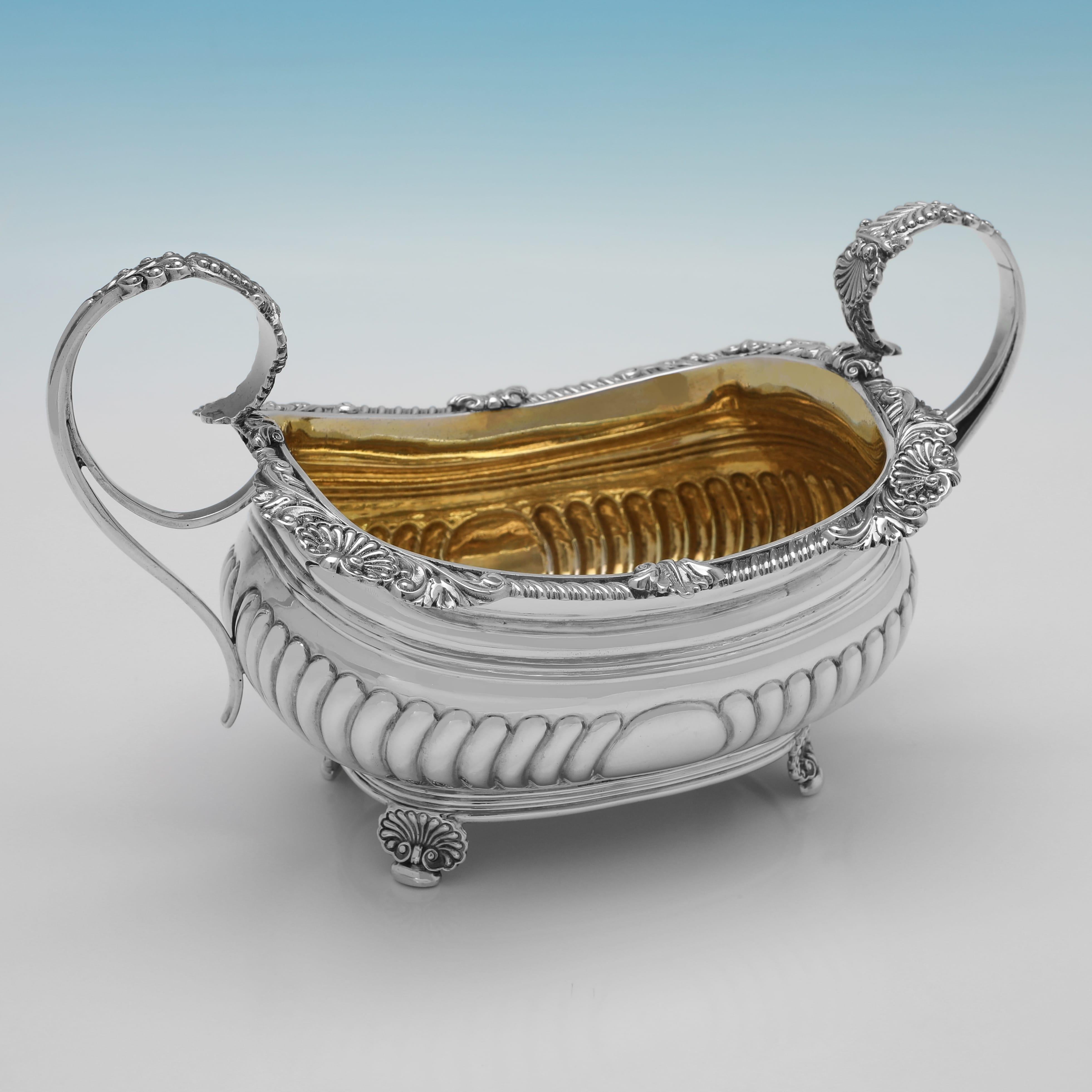 Anglais Service à thé de la période Régence en argent sterling fabriqué à Londres en 1815 par Crispin Fuller en vente