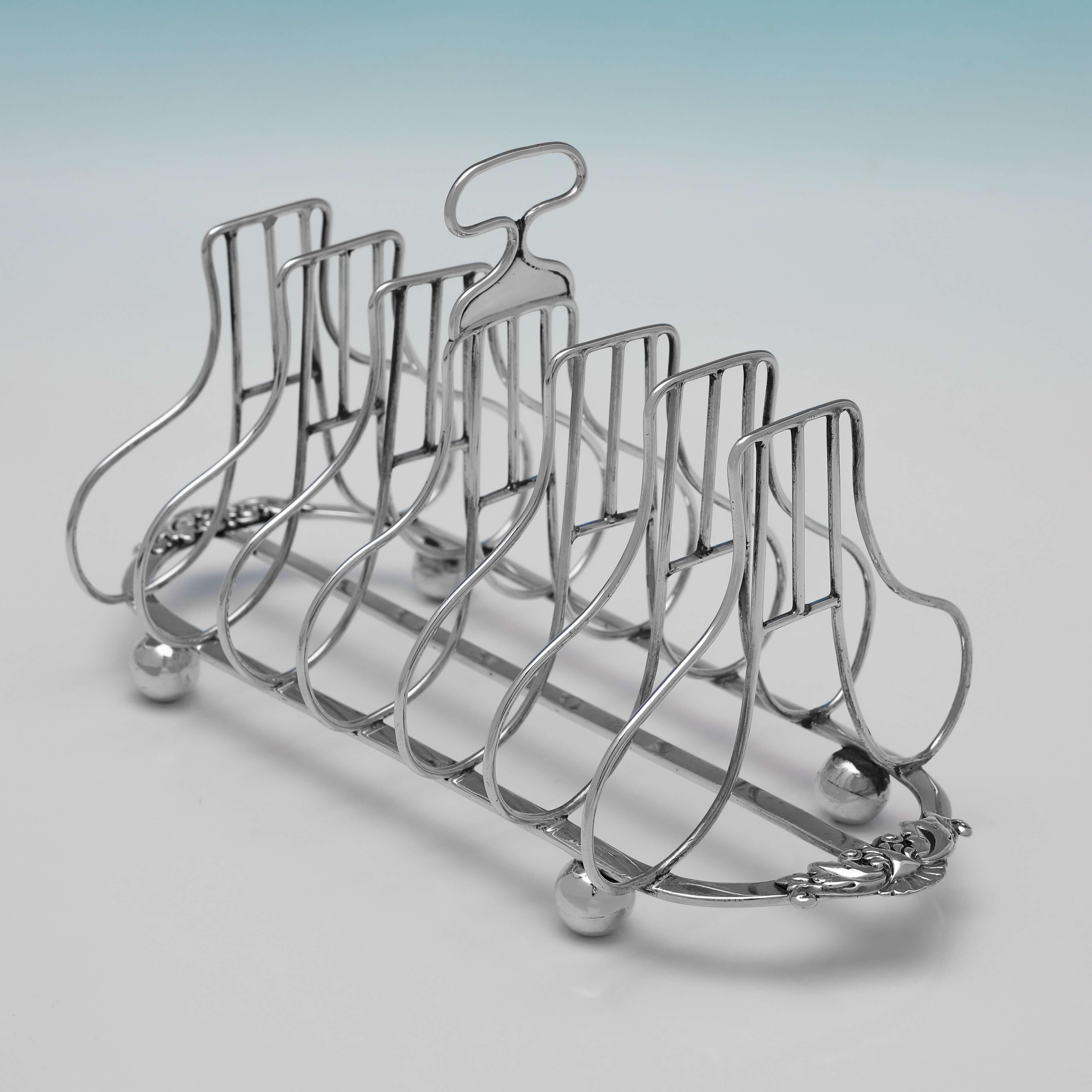 English Regency Period Sterling Silver Toast Rack - London 1815 Joseph Angell I For Sale