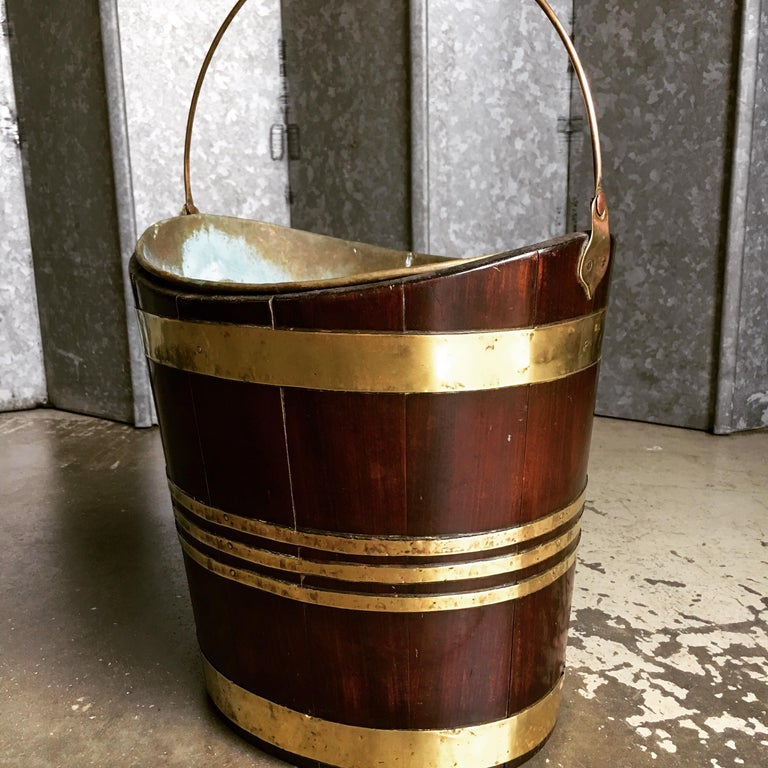 Regency Period Traditional Mahogany and Brass Peat Bucket, circa 1820
