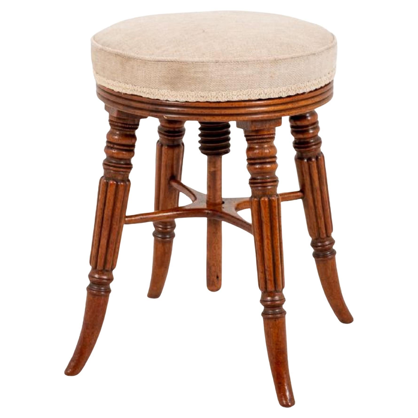 Regency Piano Stool, Antique Mahogany Seat