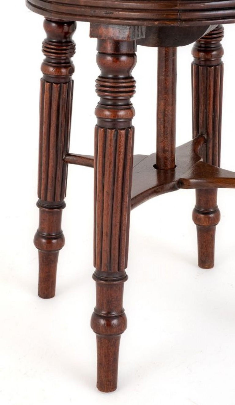 Regency Piano Stool Mahogany Adjustable Height For Sale at 1stDibs