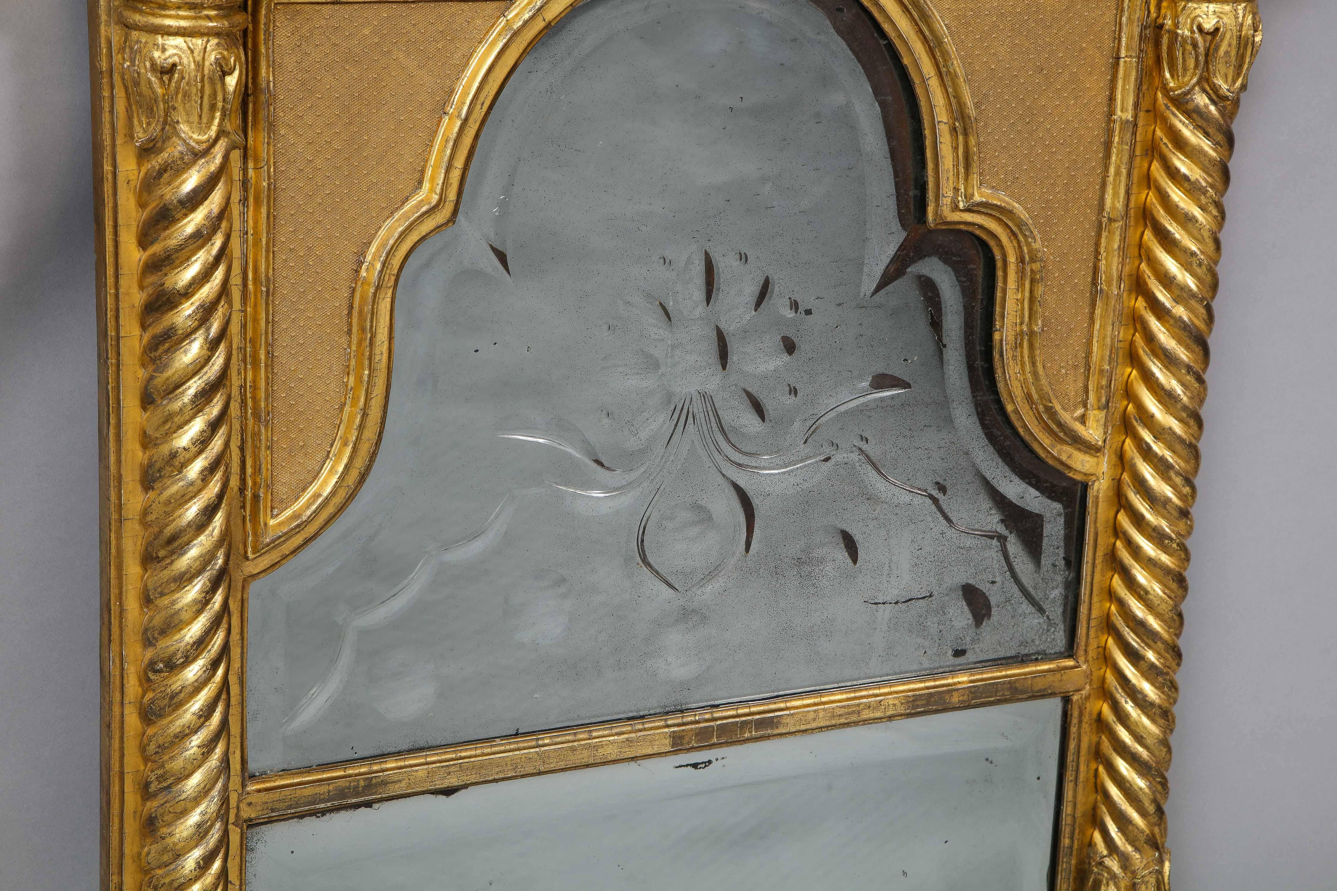 Mercury Glass Regency Pier Mirror with Queen Anne Plates