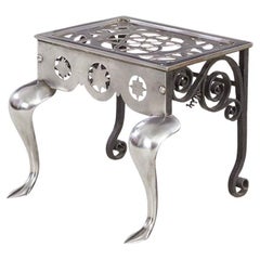 Antique Regency Pierced and Scrolled Steel Footstool