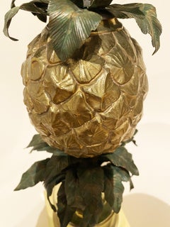 Lampe de table Ananas de style Régence en bronze, Maison Charles, années 1960