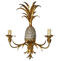 Applique ananas de style Régence dorée, Maison Charles, années 1960