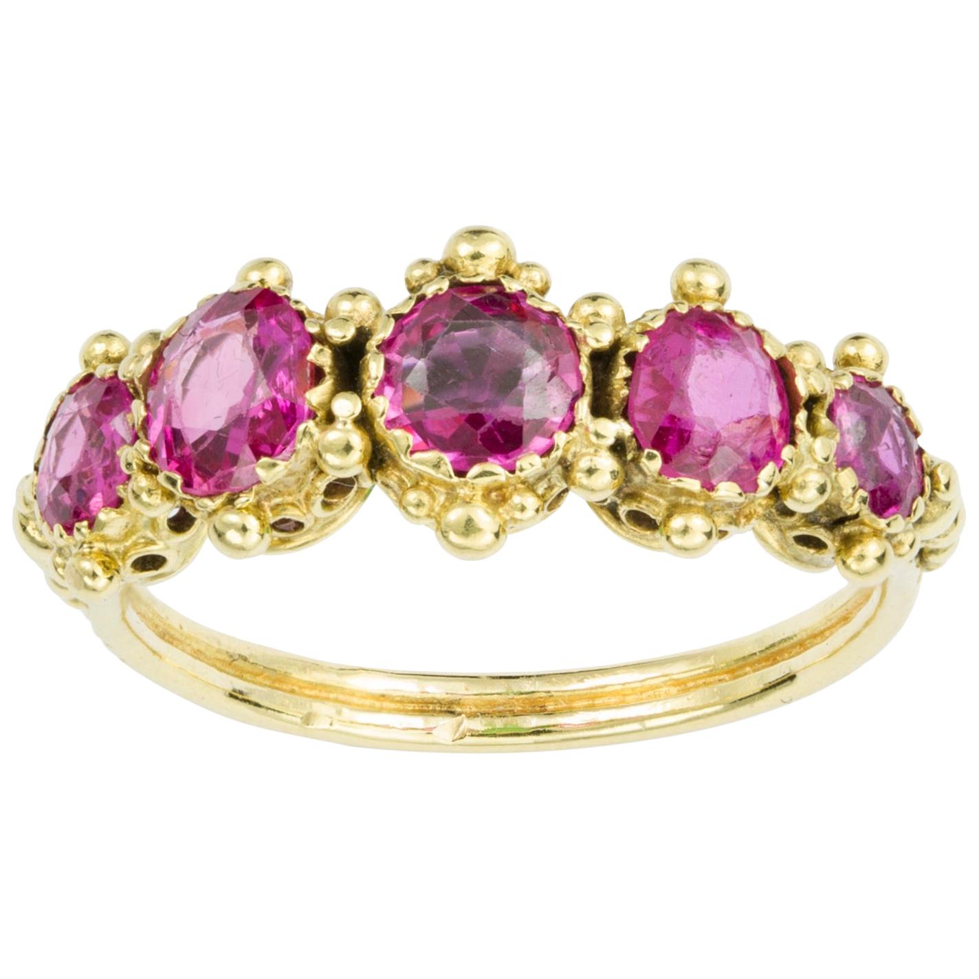 Regency Pink Sapphire Ring For Sale