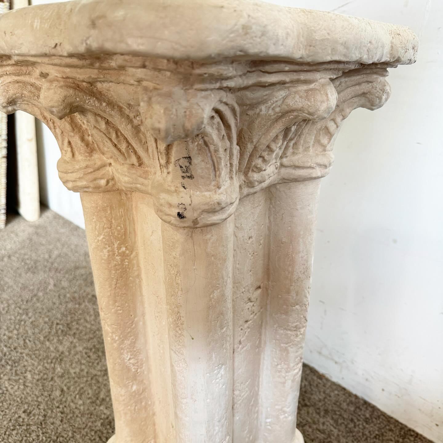 Regency Plaster Cast Ceramic Pillar Pedestal For Sale 5