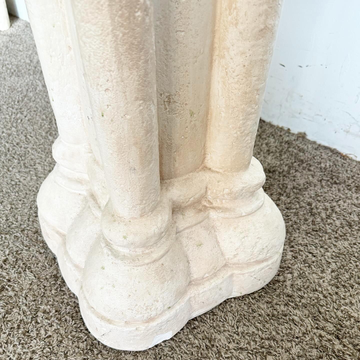 20th Century Regency Plaster Cast Ceramic Pillar Pedestal For Sale