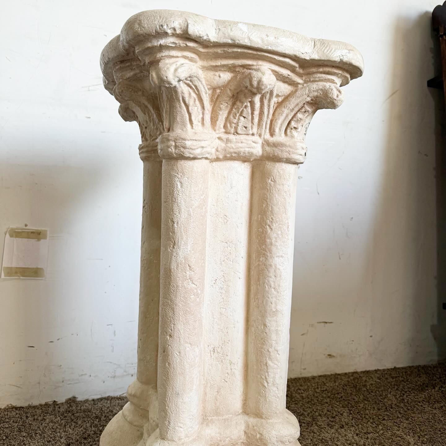 Regency Plaster Cast Ceramic Pillar Pedestal For Sale 3