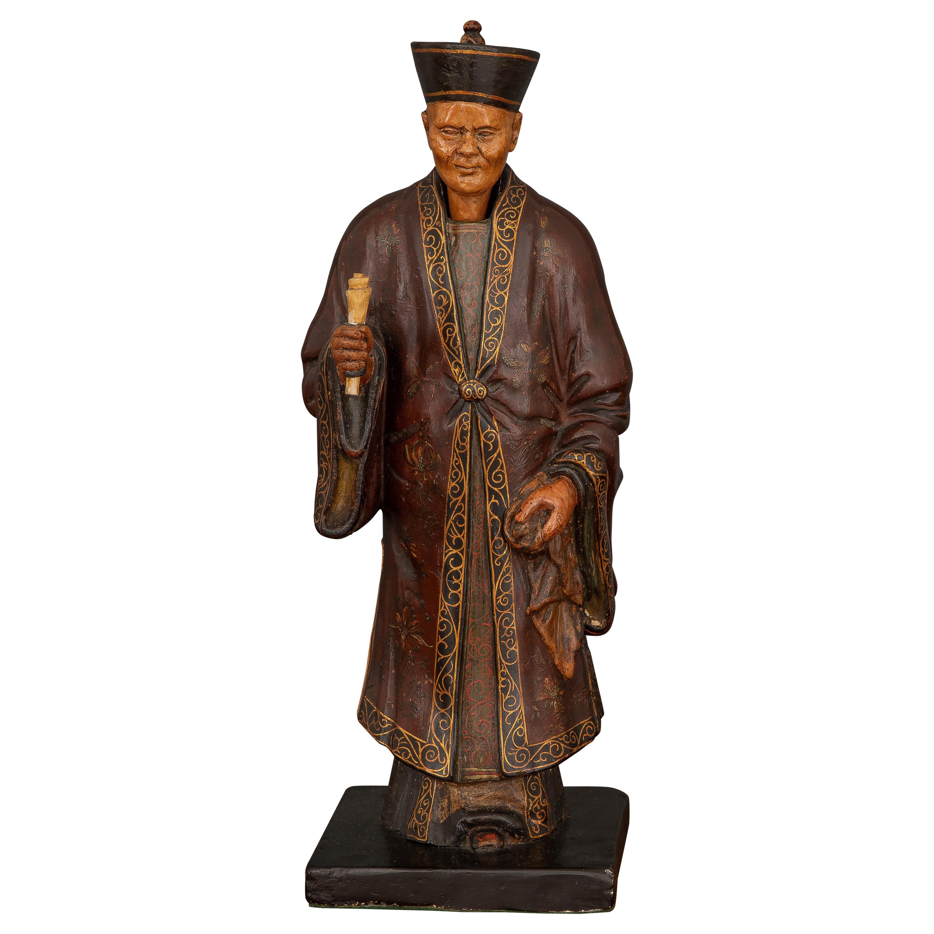 Regency Plaster Nodding Head Figure of a Chinese Official or Merchant by Robert For Sale