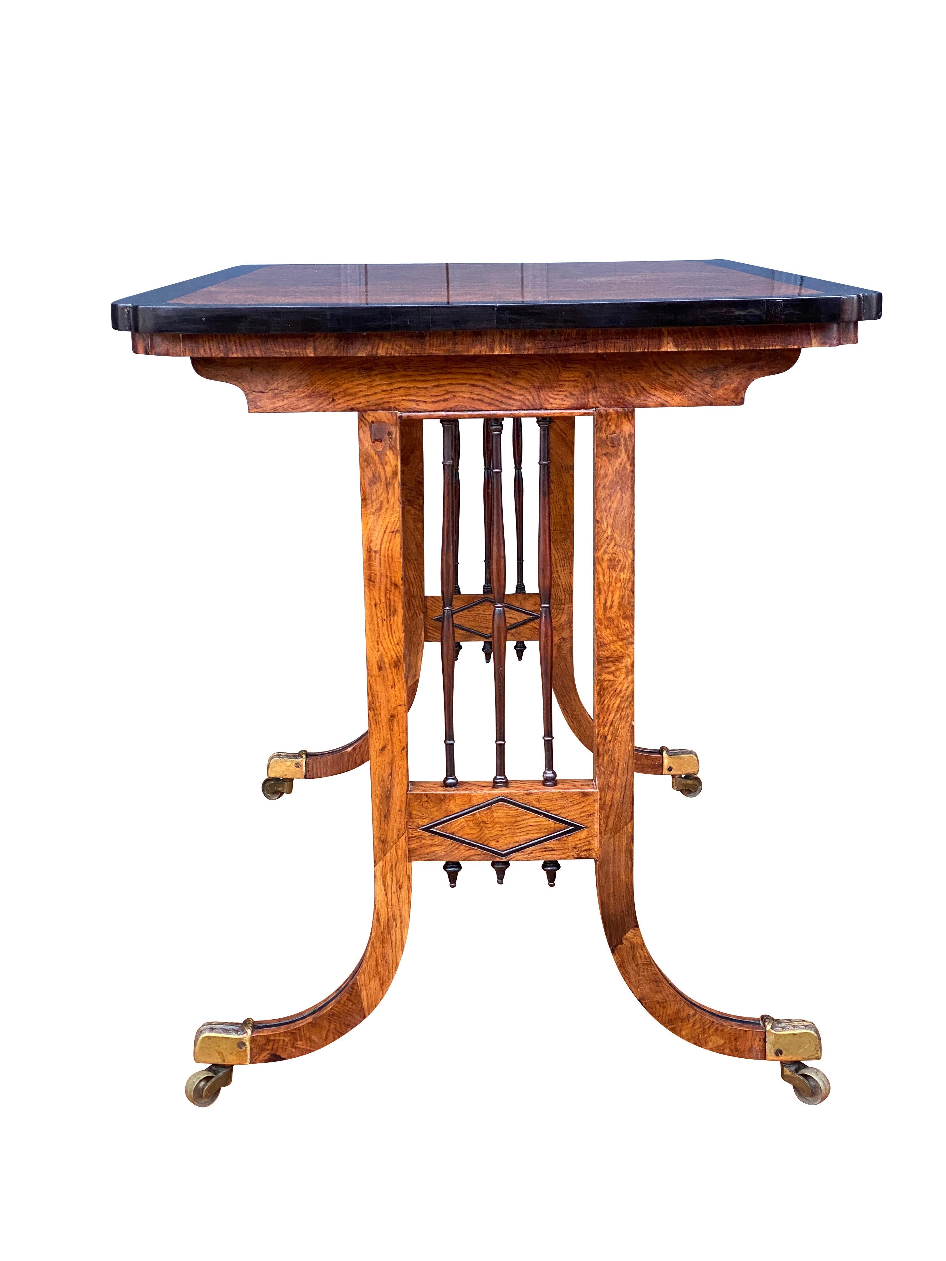 Regency Pollard Elm and Ebony Library Table 2