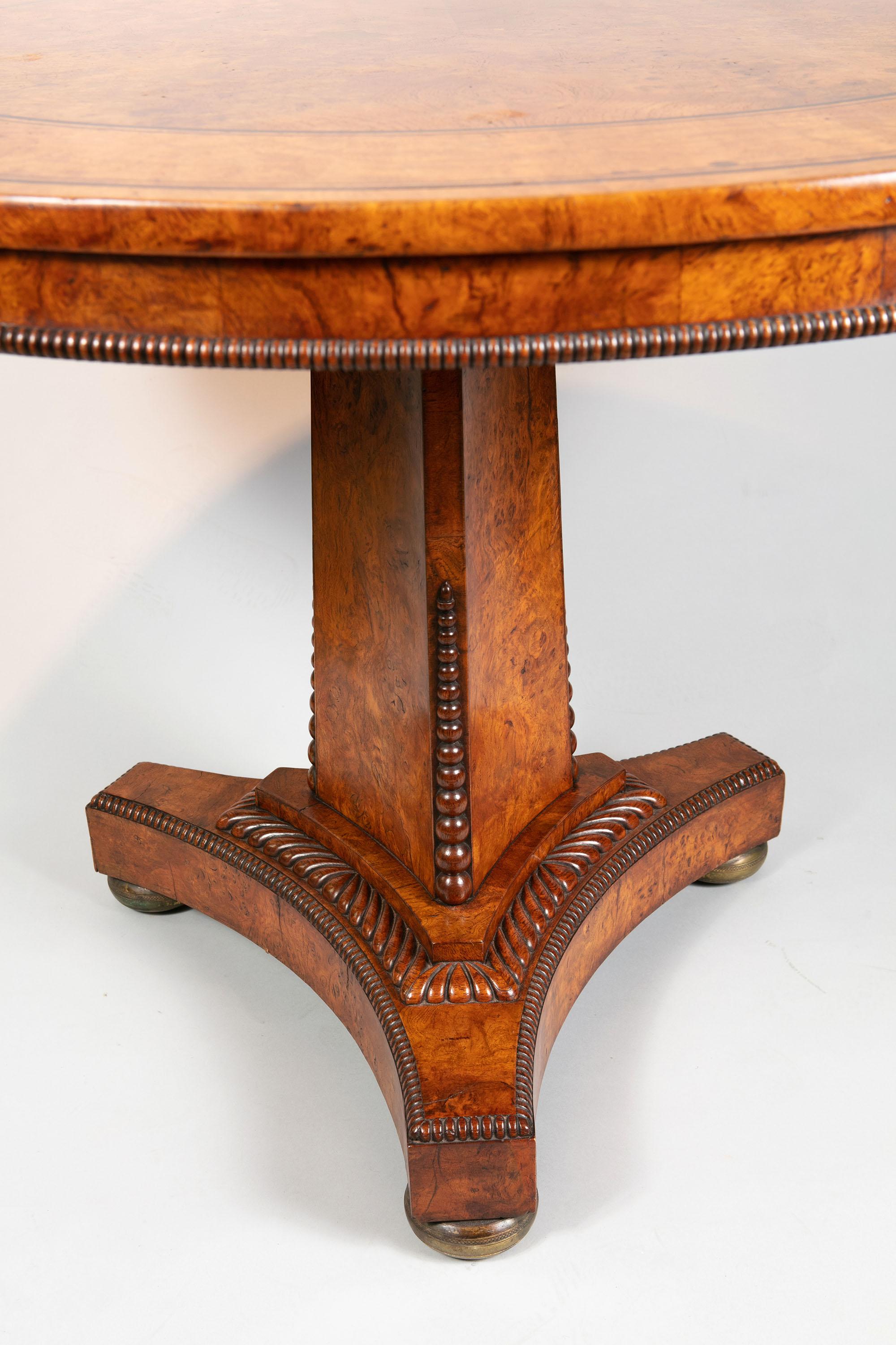 Regency Pollard Oak Centre Table in the Manner of George Bullock In Good Condition In London, by appointment only