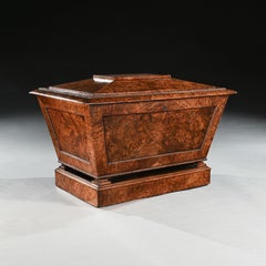 Regency Pollard Oak Sarcophagus Shaped Cellarette