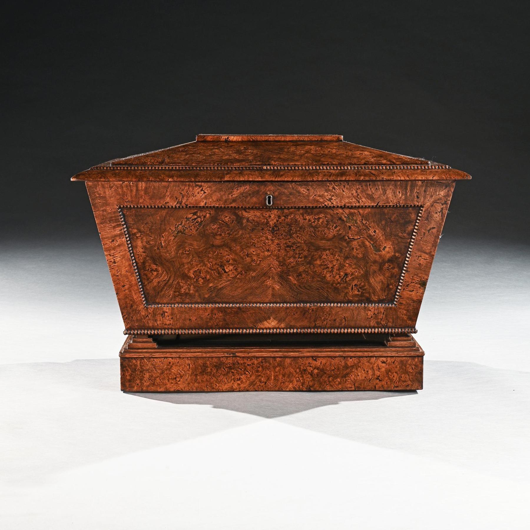 Regency Pollard Oak Sarcophagus Shaped Cellarette In Good Condition For Sale In Benington, Herts