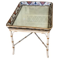 Regency Polychrome and Cream Decorated Papier Mâché Tray Table, circa 1810