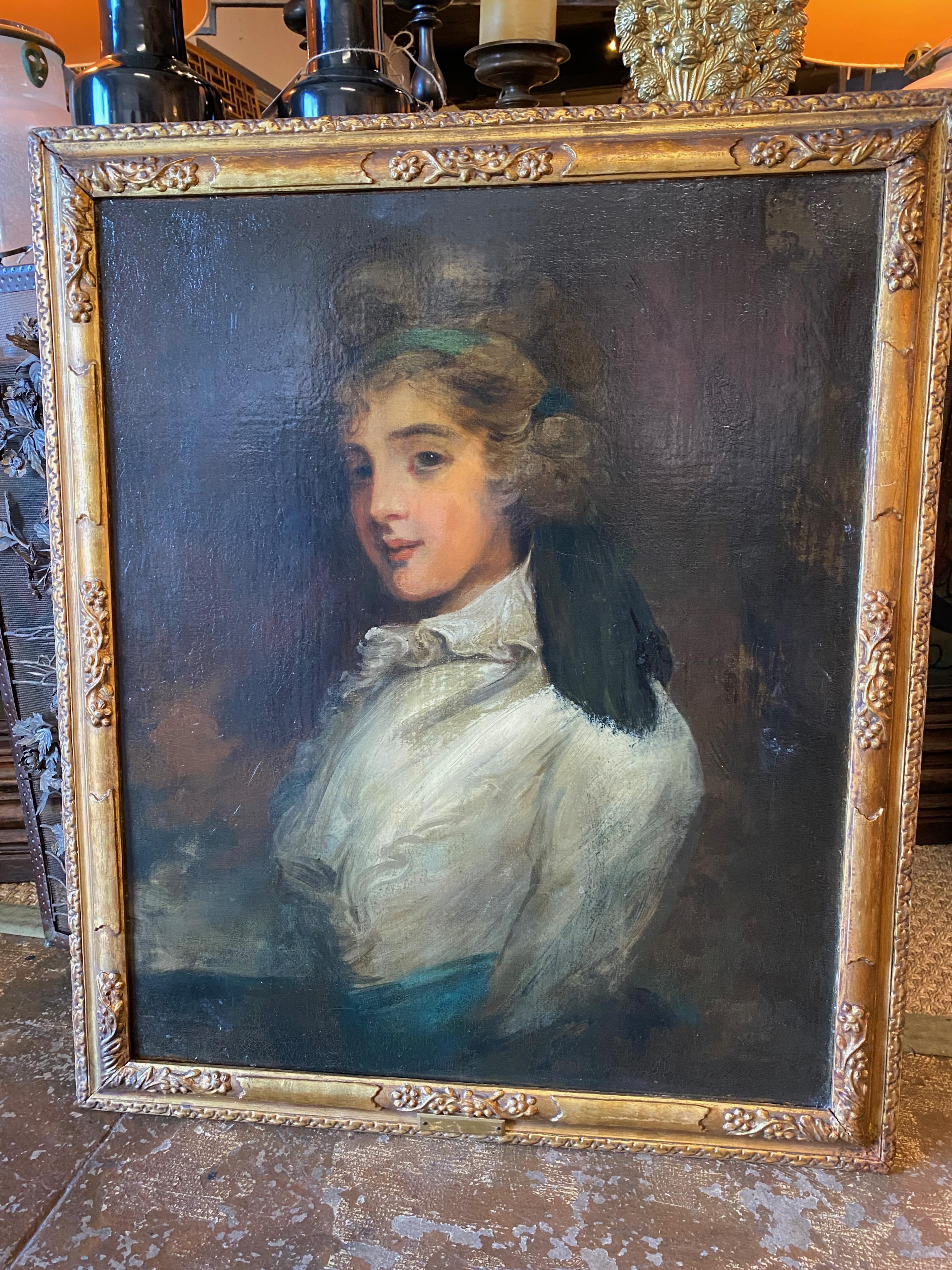 Regency-Porträt einer Dandy, ca. 1800-1815 (Leinwand) im Angebot
