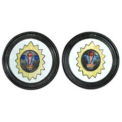 Regency Prince of Wales Feathers Pearlware Pottery Prattware Plaques