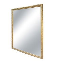 Regency Rectangular Handcrafted Gold Foil Wood Mirror Spain, 1970