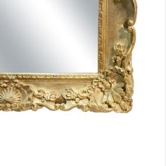Regency Rectangular Handcrafted Gold Foil Wood Mirror Spain, 1970