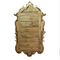 Regency Rectangular Handcrafted Gold Foil Wood Mirror Spain, 1970