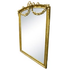 Regency Rectangular Handcrafted Gold Foil Wood Mirror Spain, 1970
