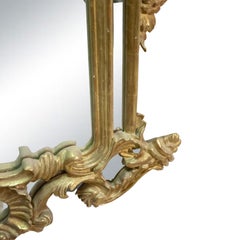 Regency Rectangular Handcrafted Gold Foil Wood Mirror Spain, 1970