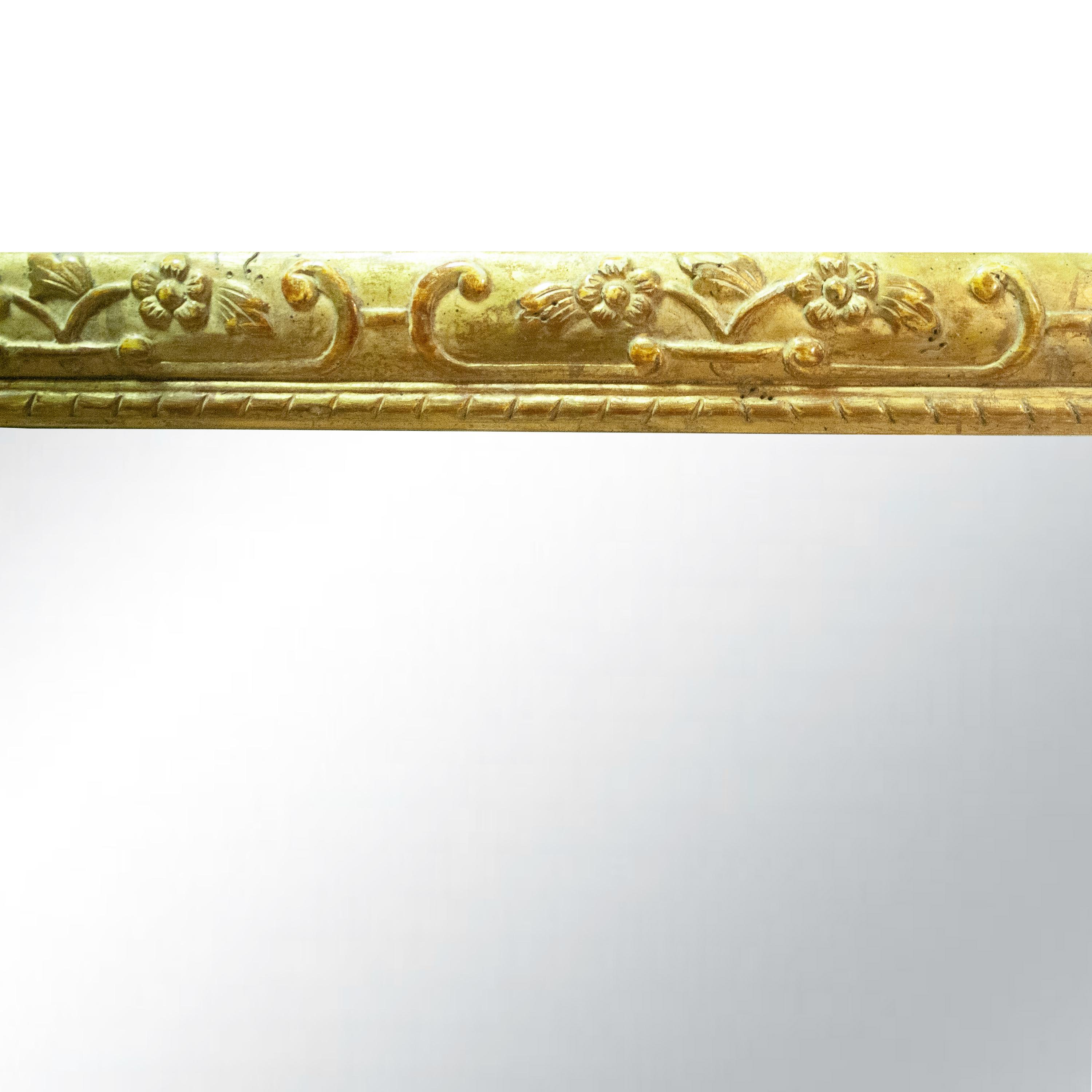 Regency Rectangular Handcrafted Gold Foil Wood Mirror Spanien, 1970 (Spanisch) im Angebot