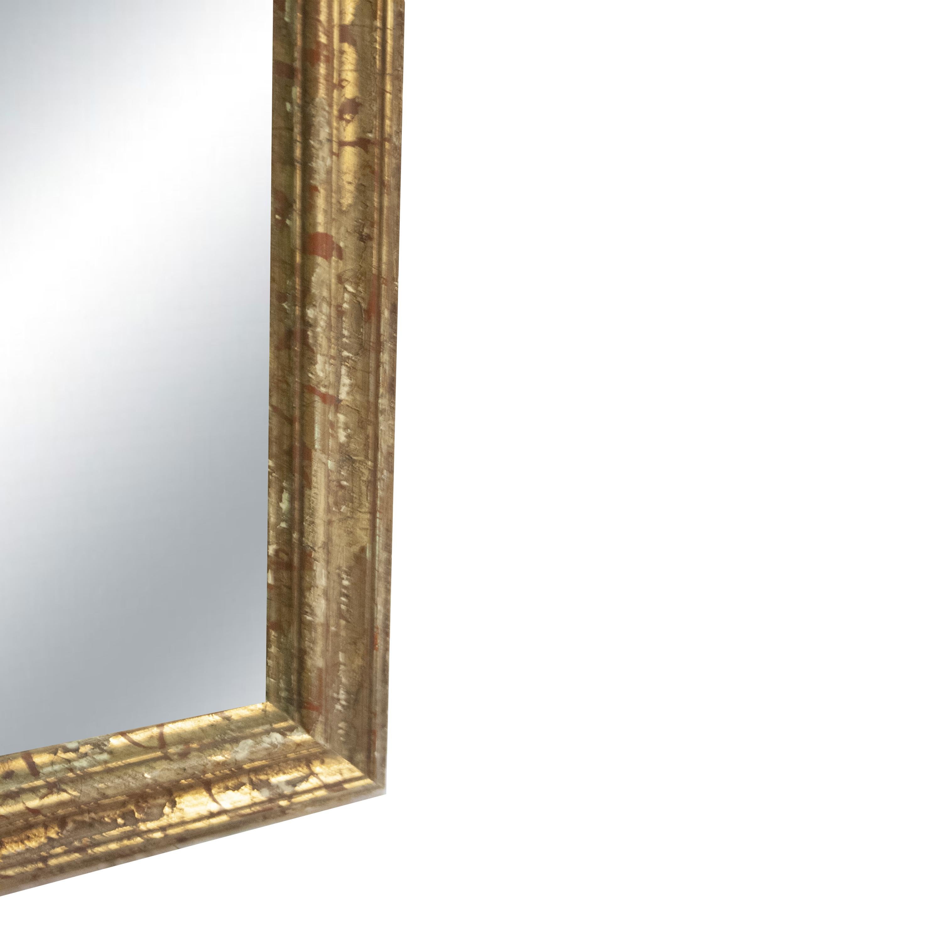 Miroir rectangulaire Régence fabriqué à la main en bois de feuille d'or, Espagne, 1970 Bon état - En vente à Madrid, ES