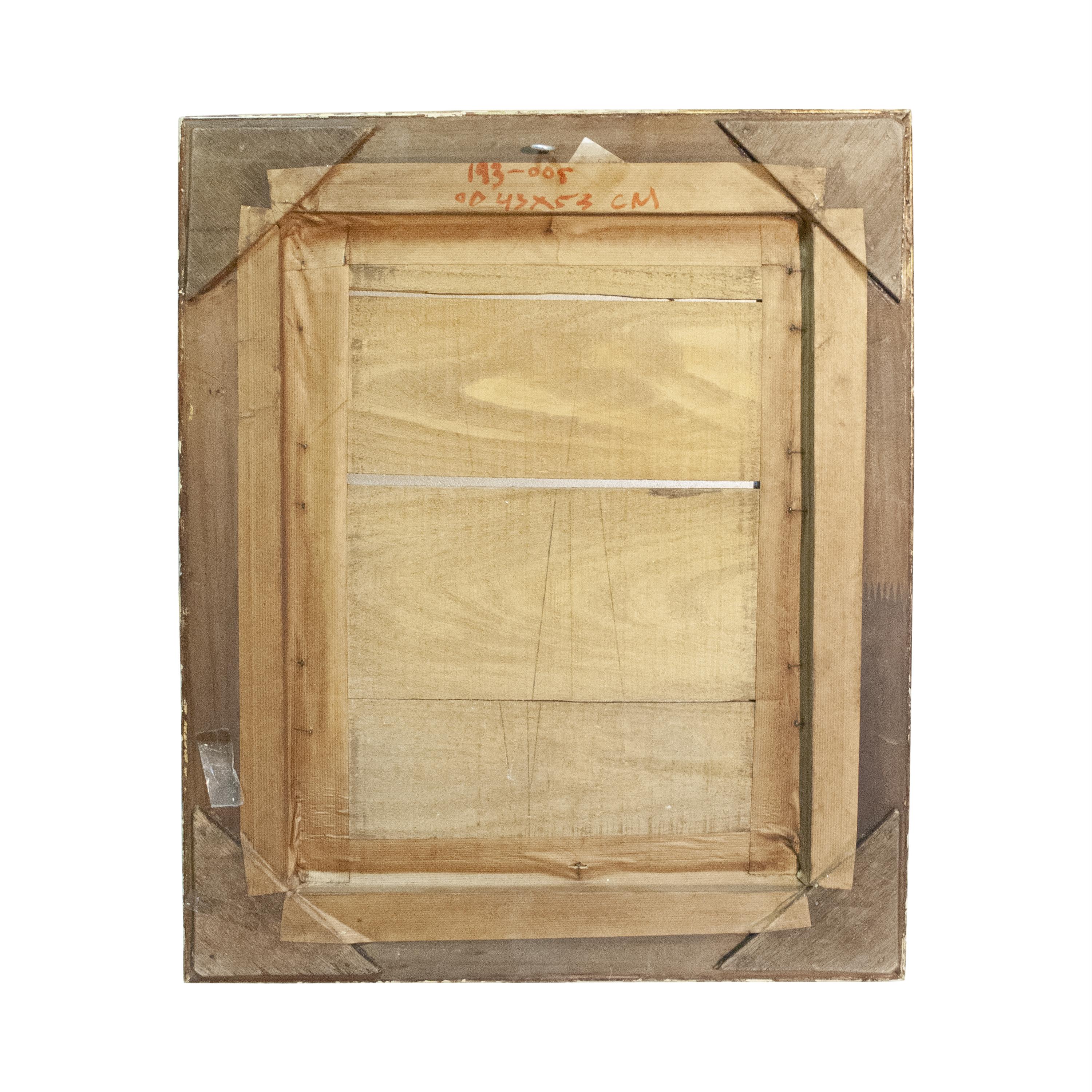 Regency Rectangular Handcrafted Gold Foil Wood Mirror Spain, 1970 In Good Condition For Sale In Madrid, ES