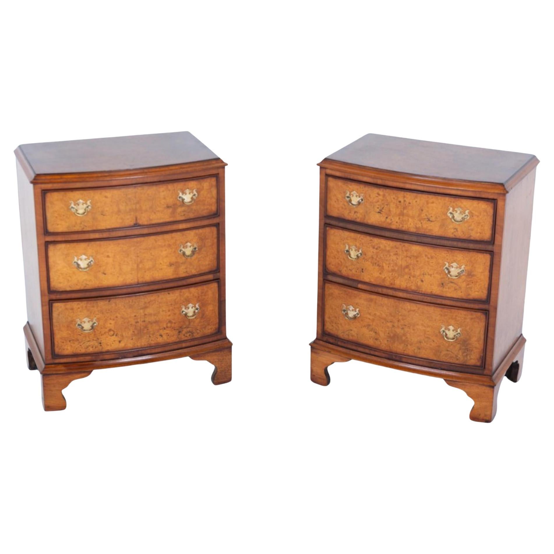 Regency Revival Bedside Chests Walnut Nightstands