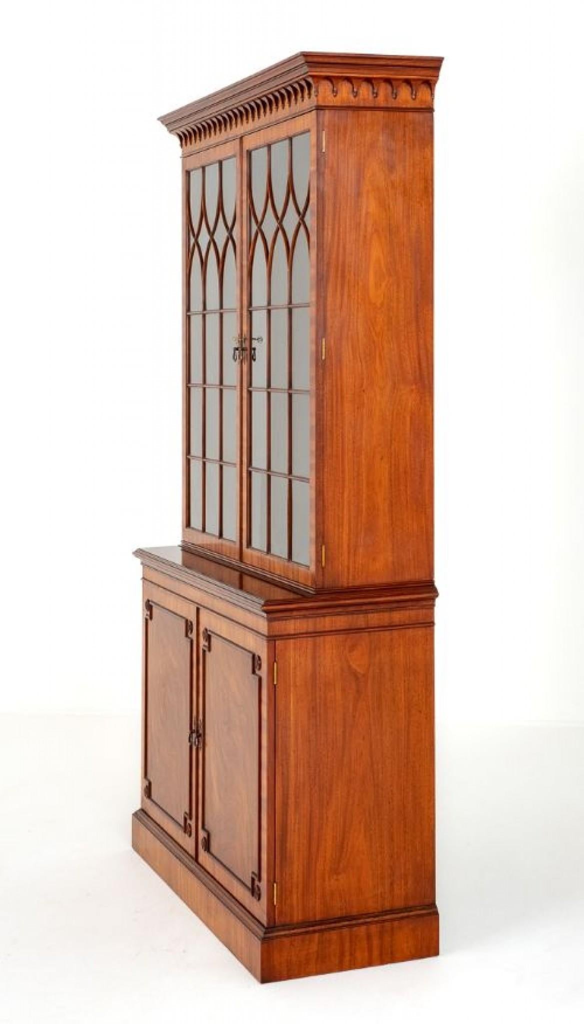 Regency Revival Bookcase Glazed Library Furniture For Sale 5