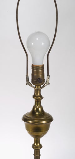 Regency Revival Bronze Baluster Candlestick Table Lamp, 1940s-1950s