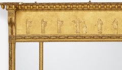 Regency Revival Carved and Giltwood Pier Mirror, Glass, circa 1945