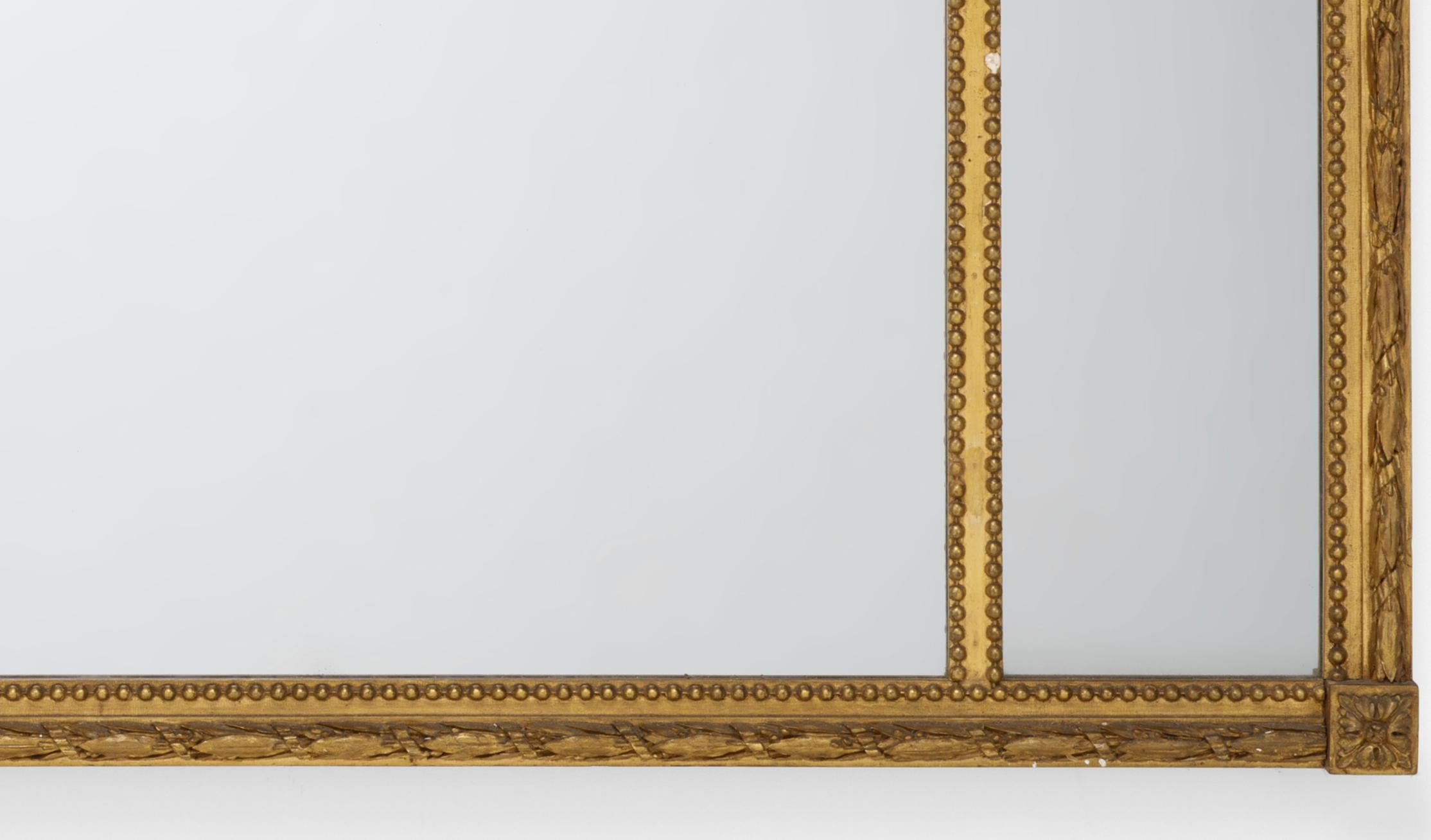 American Regency Revival Carved and Giltwood Pier Mirror, Glass, circa 1945