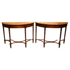 Used Regency Revival Console Tables Demi Lune Hall Table