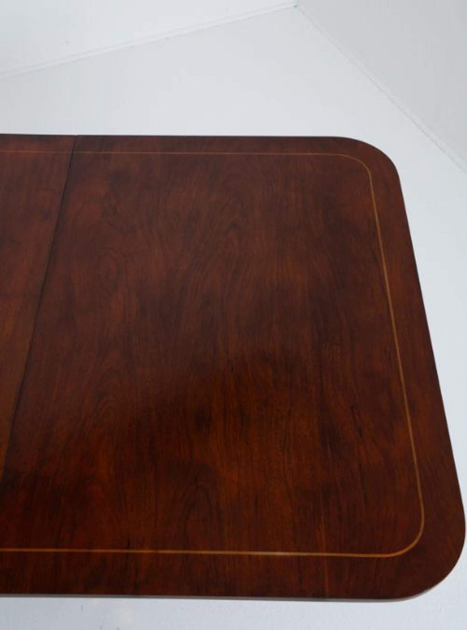 Regency Revival Dining Table 3 Pedestal Extending 1880 In Good Condition For Sale In Potters Bar, GB