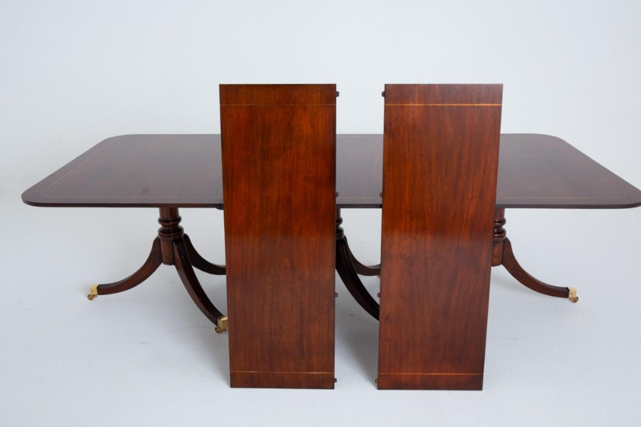 Regency Revival Dining Table 3 Pedestal Extending 1880 For Sale 3