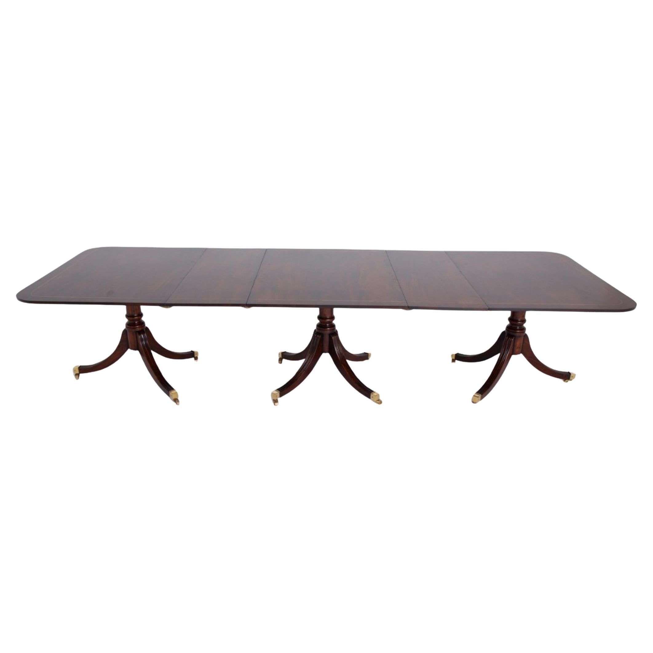 Regency Revival Dining Table 3 Pedestal Extending 1880