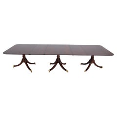 Mesa de Comedor Renacimiento Regencia Extensible 3 Pedestales 1880
