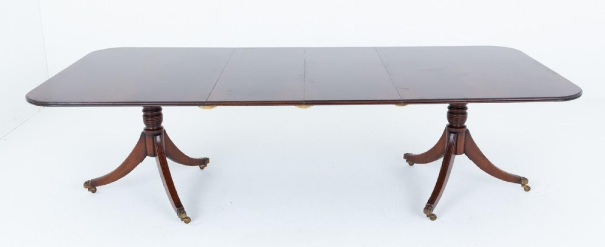 Early 20th Century Regency Revival Dining Table Extending 12 Seater Mahogany For Sale