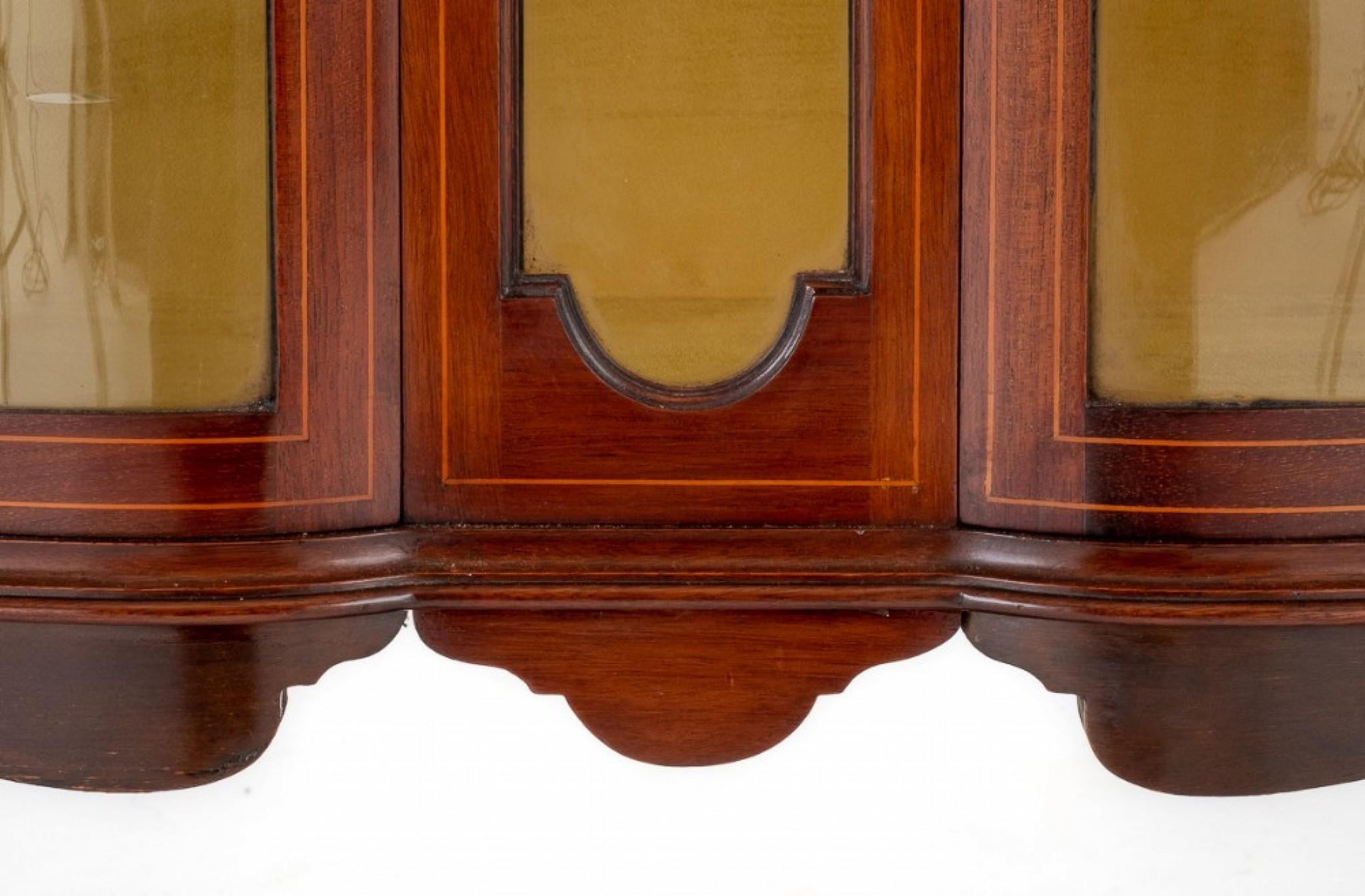 Regency Revival Display Cabinet Mahogany Inlay 1890 For Sale 3