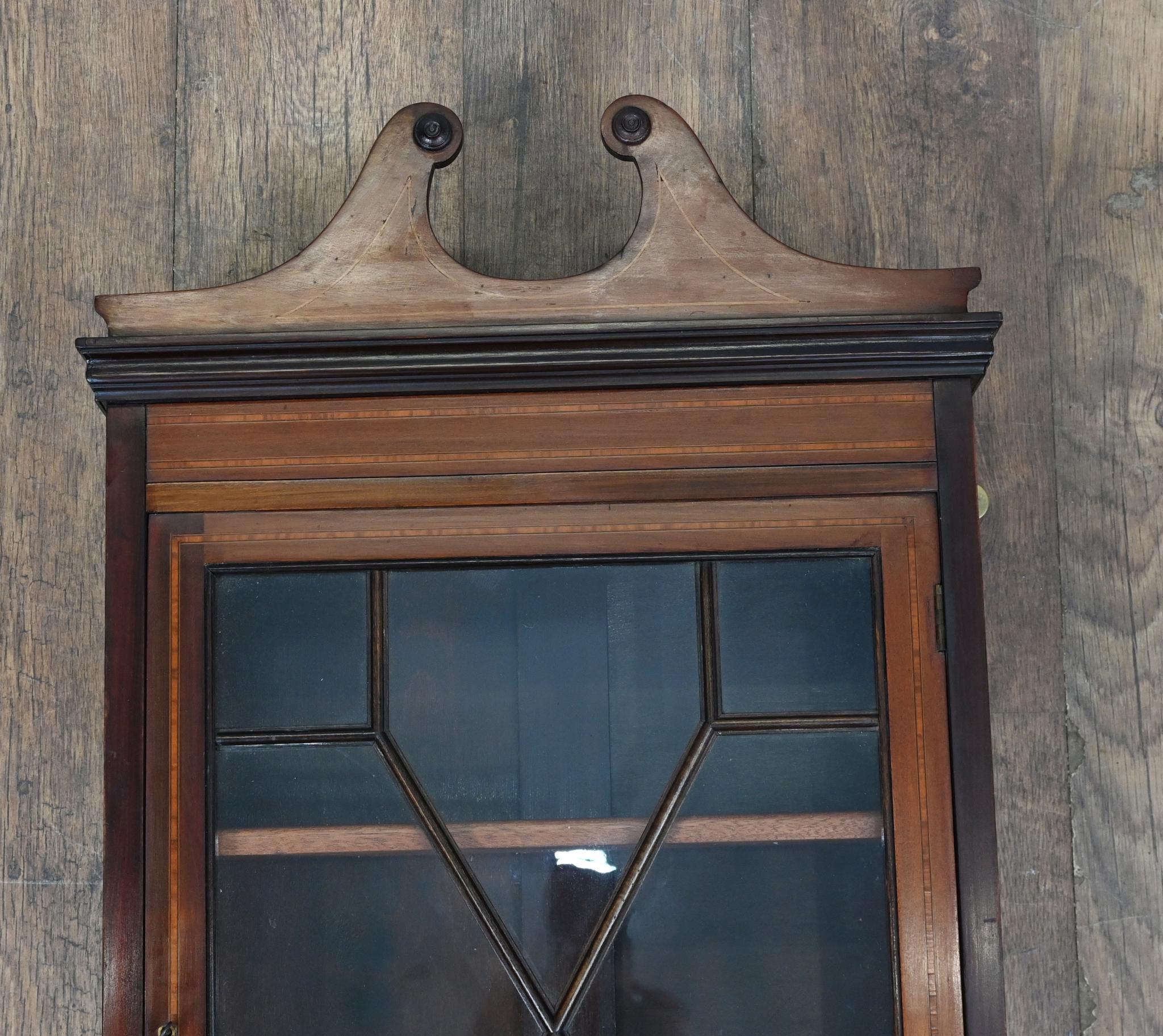 Late 20th Century Regency Revival Glass Wall Cabinet Display Case For Sale